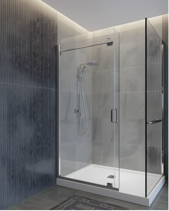 hinged glass shower cabin