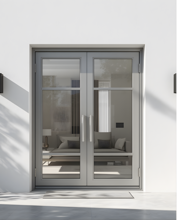 hinged door