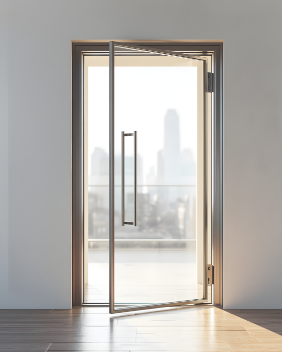 hinged door