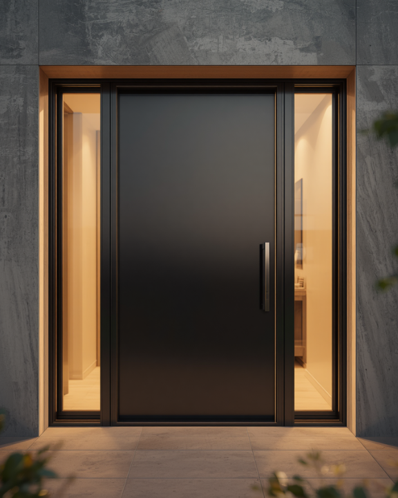 hinged door