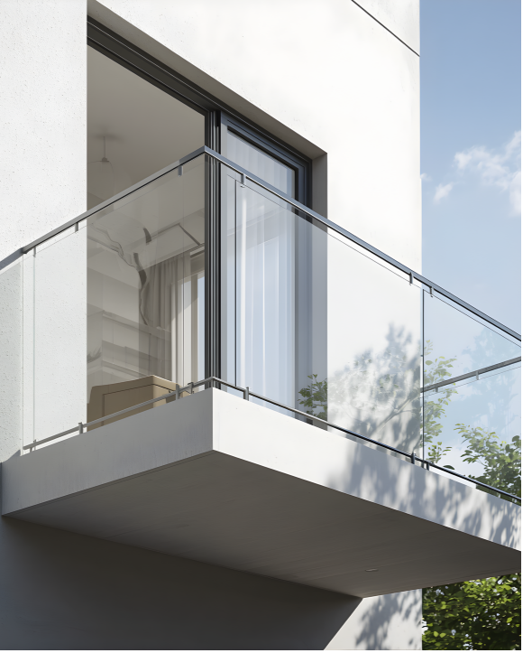 Fully framed glass railing Sample