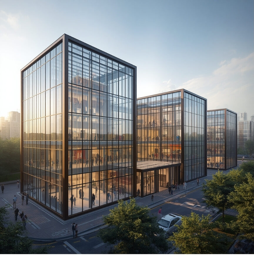 Framed Glass Facade Sample