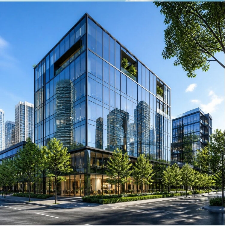 Framed Glass Facade Sample