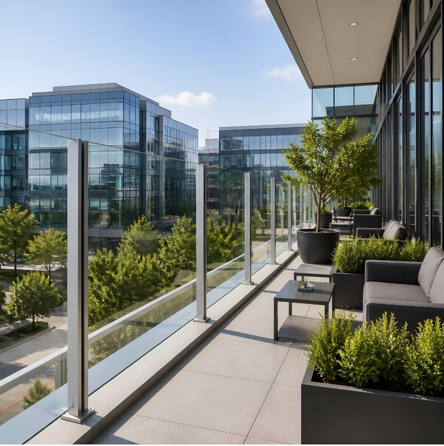semi frameless railings